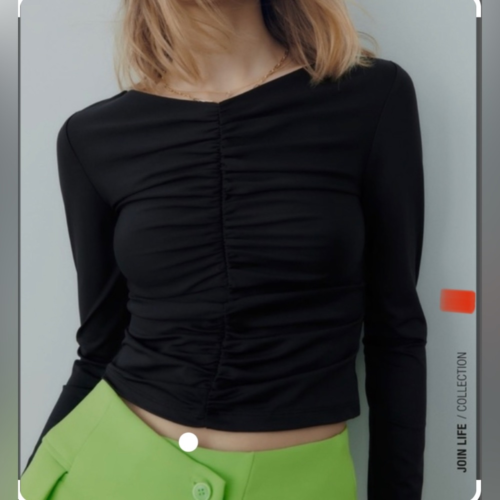 ZARA Ruched Elasticized Top.